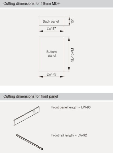 CEMUX Inner Drawer System – 167mm High – Elegant Hardware