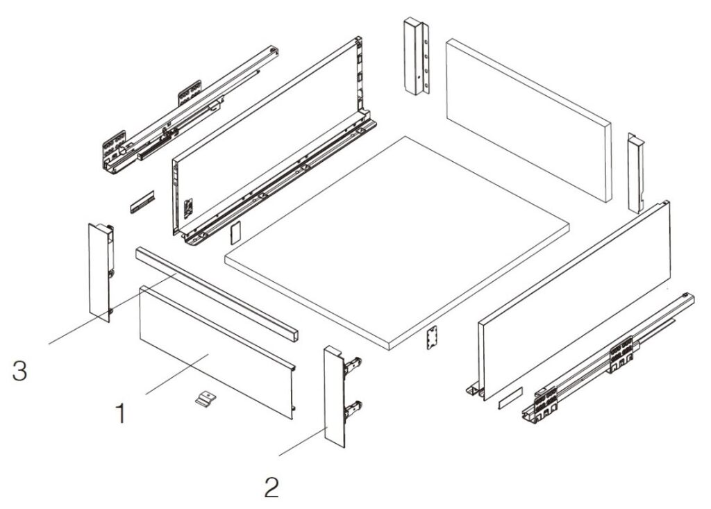 Cemux Slimpro Inner Drawer System 167mm High Elegant Hardware